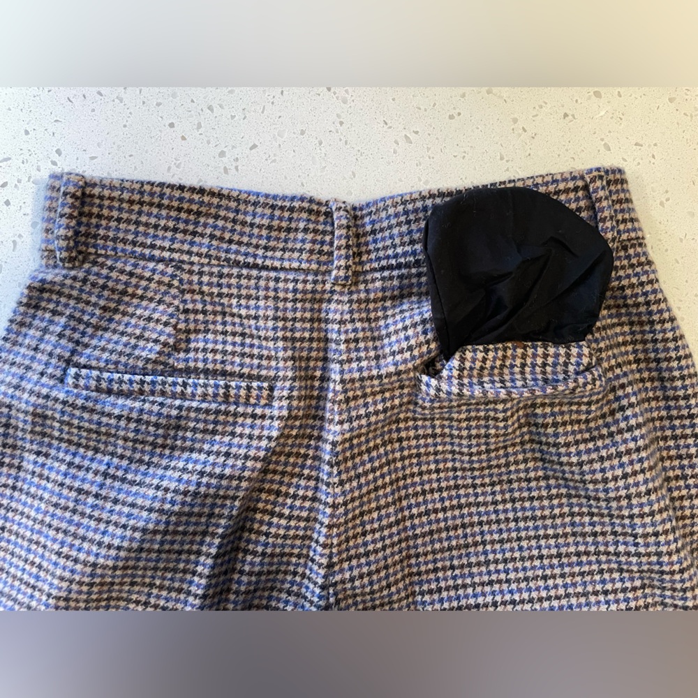 Everlane The Drape Pant, Wool, Brown/Blue Houndstooth - Picture 8 of 14